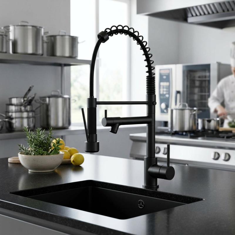 Aquanello Gastro Keukenkraan met Professionele Sproeifunctie Zwart BL-4402-GT